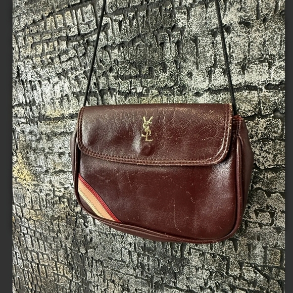 Yves Saint Laurent Vintage 1960 Safari Collection Deep Red Leather Crossbody Bag - Picture 6 of 16